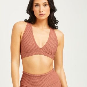 NWOT Croco Skin Deep V Top in Cinnamon/Canela